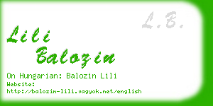 lili balozin business card